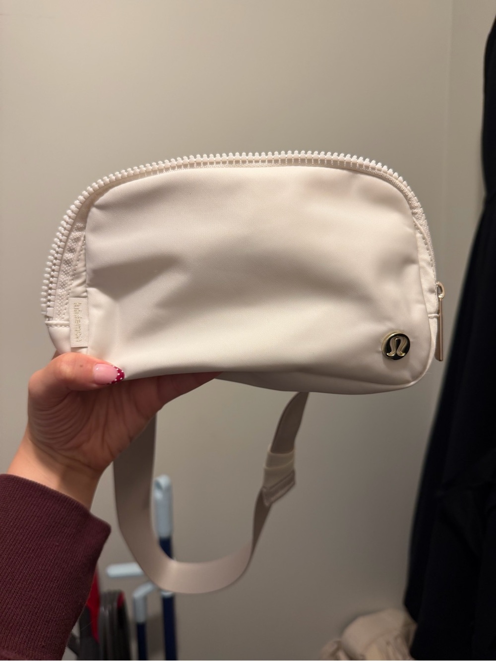 lululemon athletica Cream Crossbody Pouch with Gold Logo
